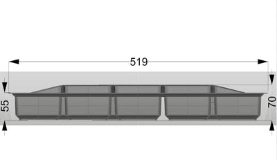 Generic Lana Solution Besteckeinsatz für 60er Schublade, 473,5 mm x 519 mm, weiss