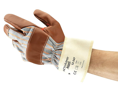 Ansell Hyd-Tuf 52-547 Mehrzweckhandschuhe, Mechanikschutz, Braun, Grösse 9 (12 Paar pro Beutel) Grös
