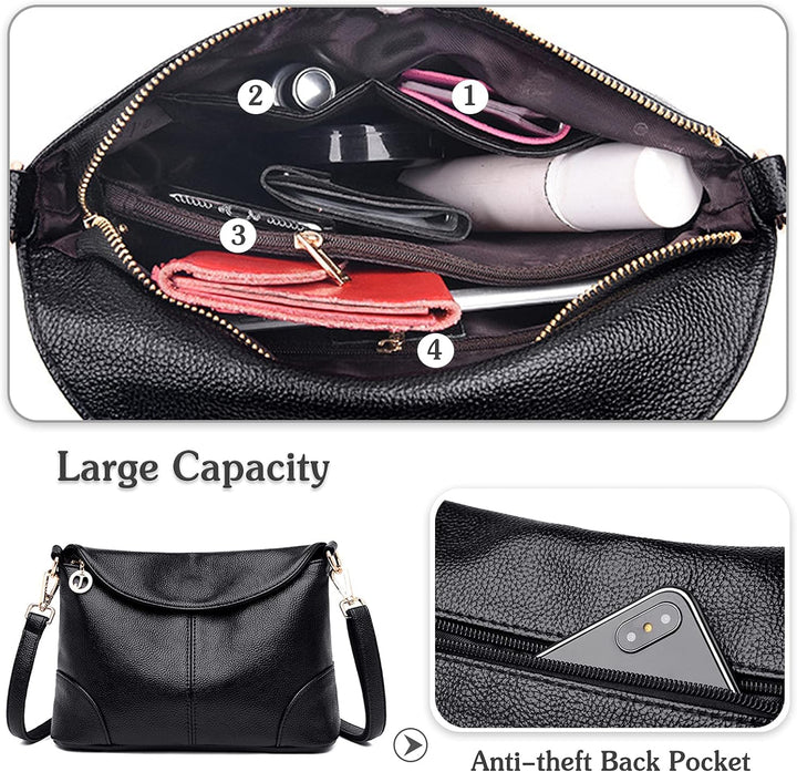 PORRASSO Damen Umhängetasche Mode Schultertasche Henkeltasche Wasserdicht Handtasche für Dating Arbe