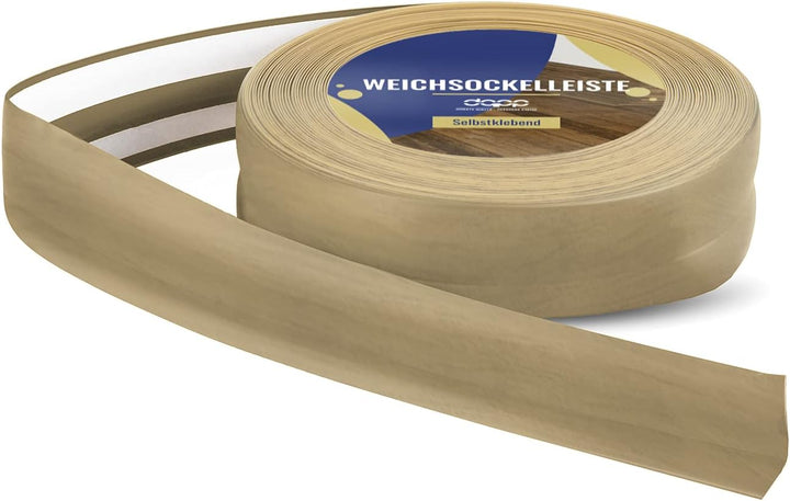 DQ-PP WEICHSOCKELLEISTE | 20m | teakbaum | 32x23mm | PVC | selbstklebend | Knickwinkel Fussleisten G