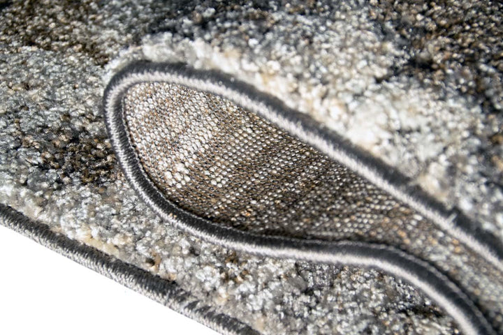 Teppich-Traum RUNDER Designer Teppich Wohnzimmer modern ABSTRAKT Linien braun beige grau Creme melie