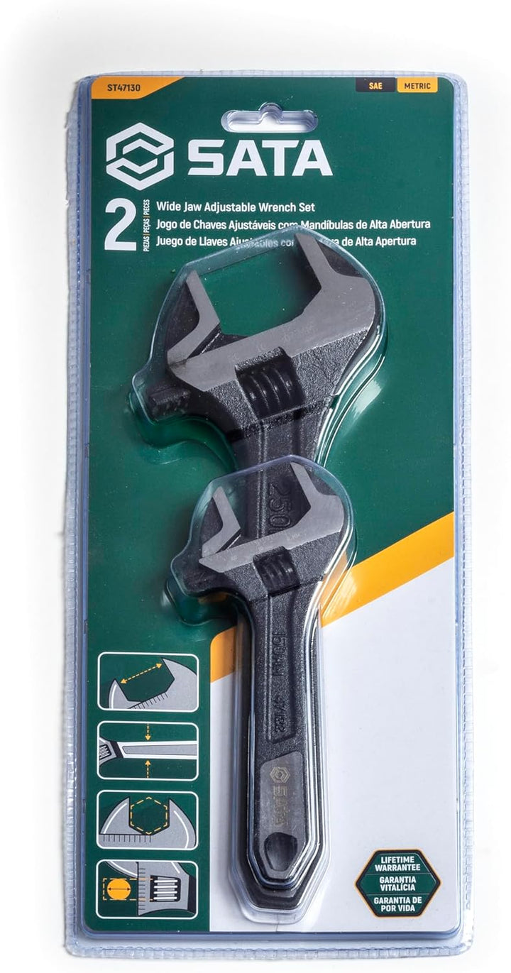 SATA ST47130 Rollgabelschlüssel, Einmaulschlüssel, Englender, Schraubenschlüssel Set verstellbar und