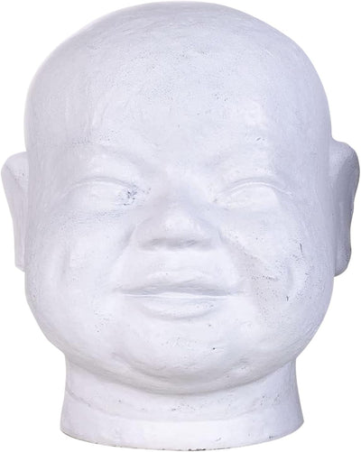 IDYL Moderne Skulptur Figur Terra Lachendes Baby | Weiss-matt | 20x18x21 cm | Dekoration für Wohnber