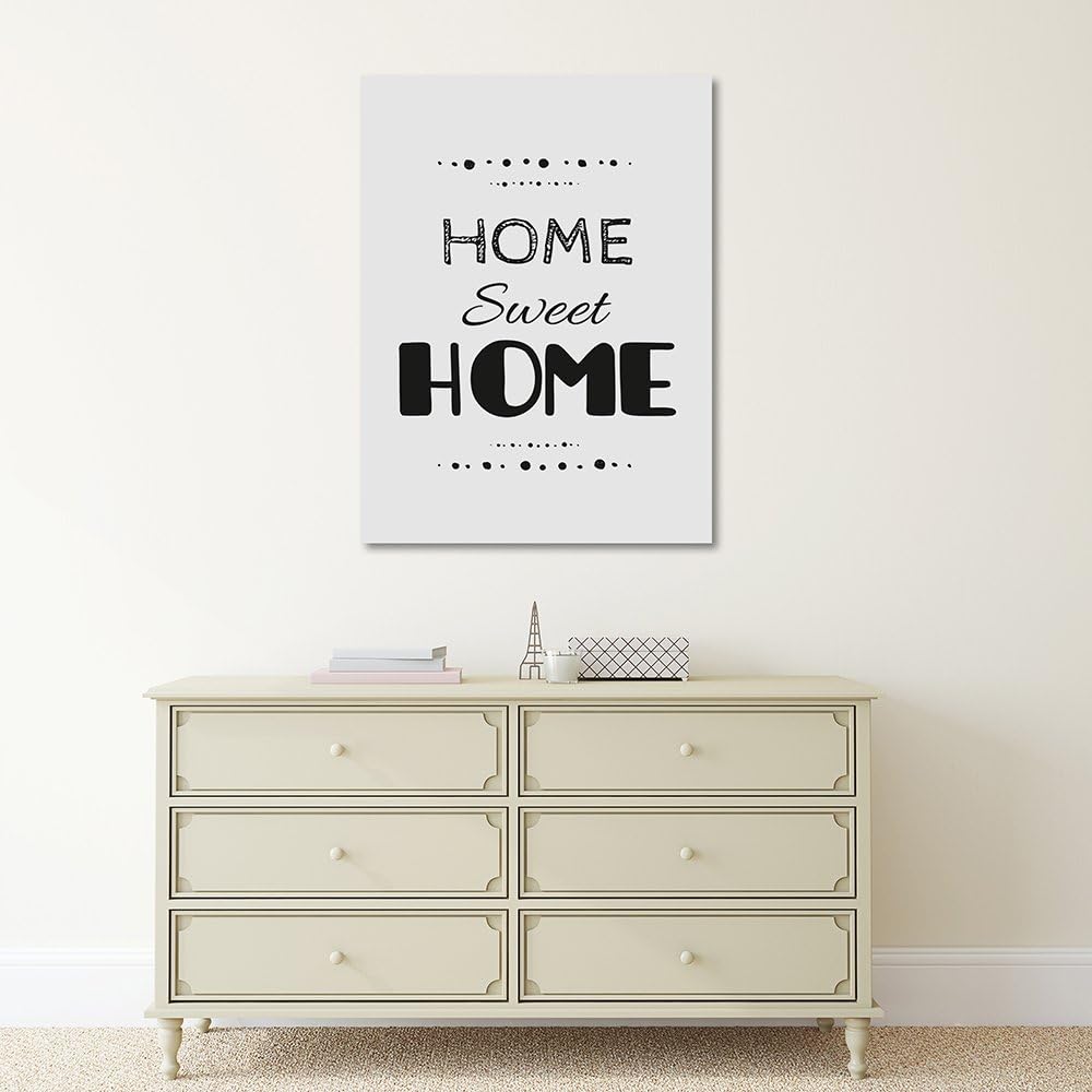 Feeby Frames, Leinwandbild, Bilder, Wand Bild, Wandbilder, Kunstdruck 60x80cm, HOME SWEET HOME, BESC