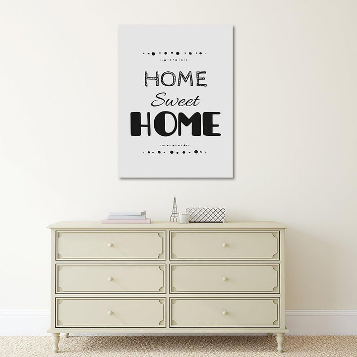 Feeby Frames, Leinwandbild, Bilder, Wand Bild, Wandbilder, Kunstdruck 60x80cm, HOME SWEET HOME, BESC