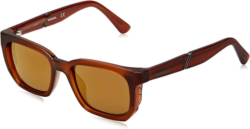 Diesel Unisex-Erwachsene DL0257 43G 47 Sonnenbrille, Orange (Arancio Op/Marrone Specchiato)