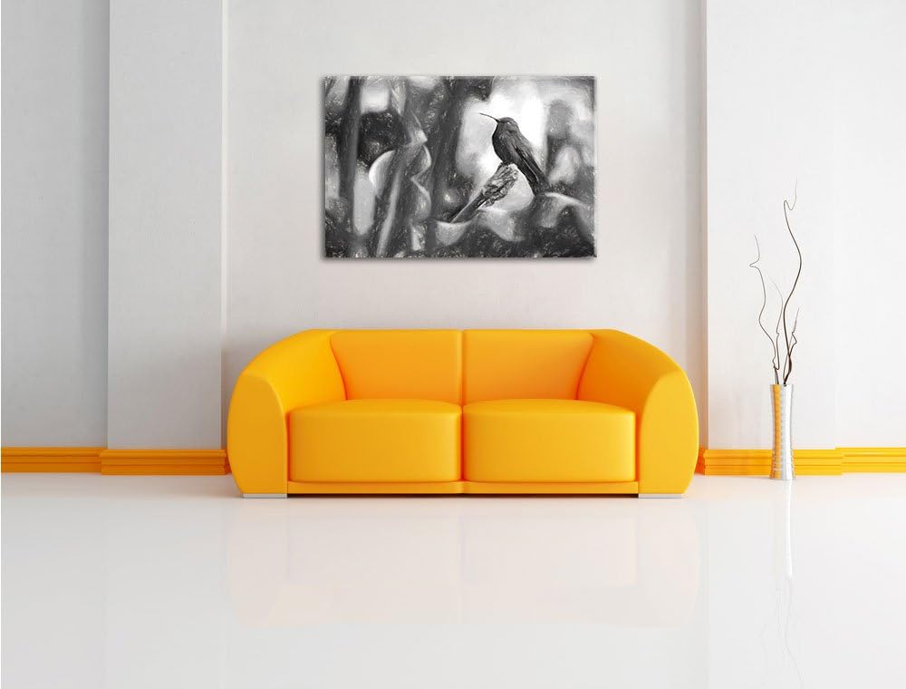 Pixxprint Kolibri in seinem Lebensraum als Leinwandbild/Grösse: 100x70 cm/Wandbild/Kunstdruck/fertig