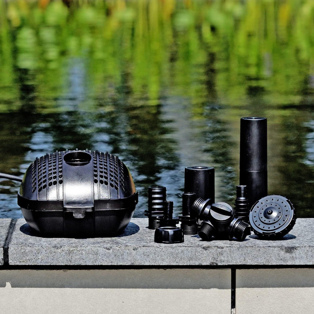 AquaForte FP-2000 mit FT03, Springbrunnenpumpen-Set inklusive Zubehör, Wasserglocke und mehrstufigem