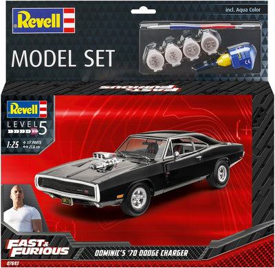 Revell 67693 Model Set F&F Dominixs 1970 Dodge Charger Fast & Furious Fahrzeug originalgetreuer Mode