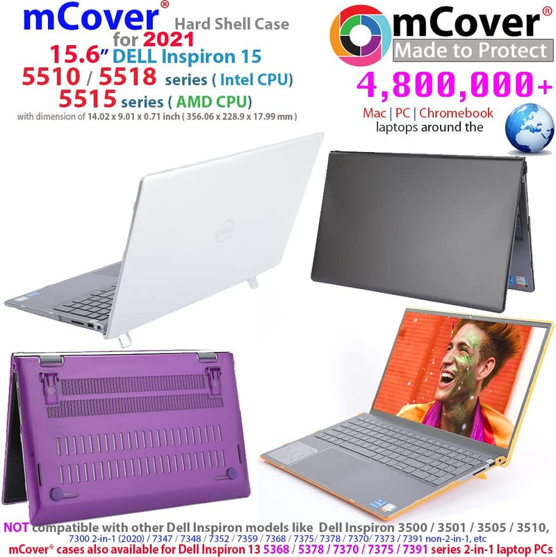 mCover Kompatible Hartschalen-Schutzhülle nur für Dell Inspiron15 5510/5515 Serie Laptop (39,6 cm /