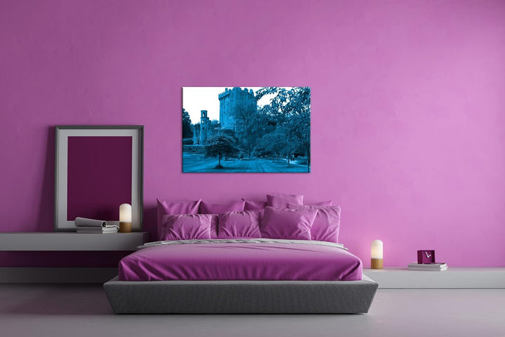 deyoli Blarney Castle in Irland Format 80x60 Effekt: Monocrome Blau als Leinwandbild, Motiv fertig g