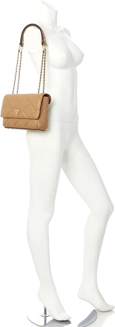 Guess Damen Cessily umwandelbare Umhängetasche, Einheitsgrösse Beige, Beige