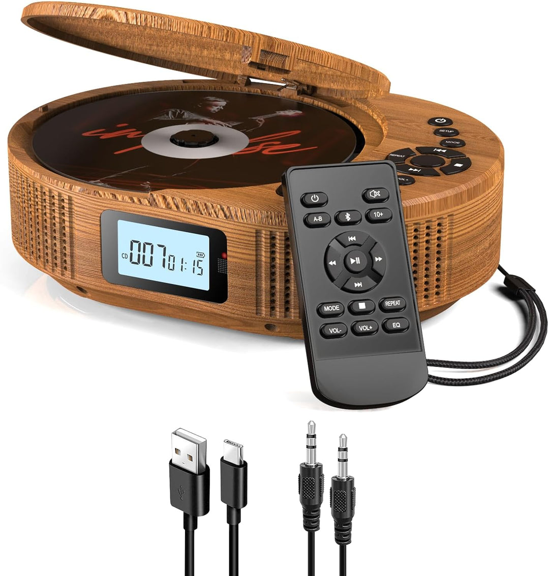 Desobry CD Player tragbar Kinder klein mit Bluetooth discman Kinder Lautsprecher Radio Boombox-CD-Pl