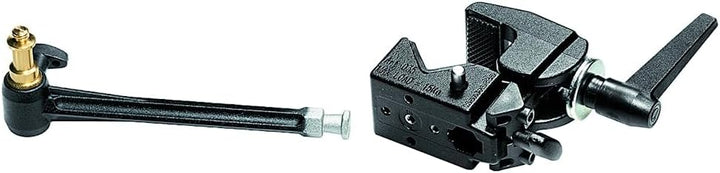 Manfrotto 035 Superclamp Universal Befestigungs-Mechanismus (Aluminium) schwarz & Auslegerarm für Su
