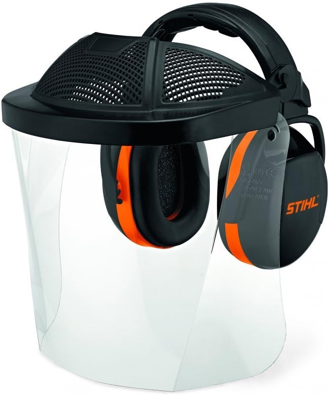 Stihl 8840565 Gesichtsschutz Gehörschutz kurz, Kunstoffscheibe, mit Stirnschutz