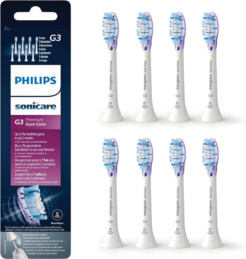 Philips Sonicare Original G3 Premium Gum Care Standard Schallzahnbürstenköpfe - 8er-Pack in Weiss (M