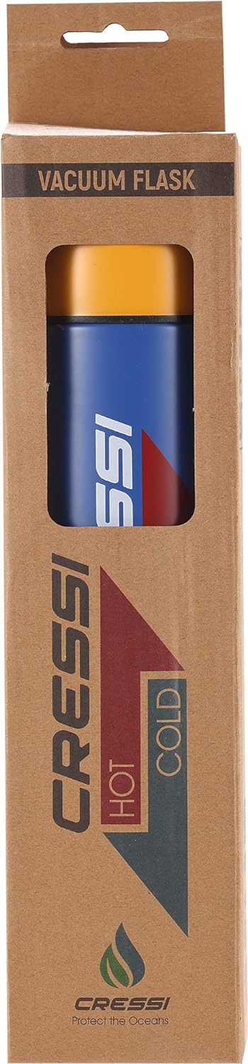 Cressi Unisex-Adult Stainless Steel Thermal Flask 1 l Sport-Thermoflasche aus Edelstahl, Royal Blau/