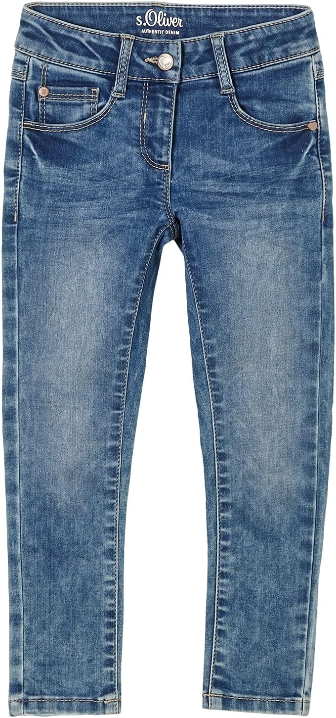 s.Oliver Mädchen Slim: Denim im Used-Look 110 Blau, 110 Blau