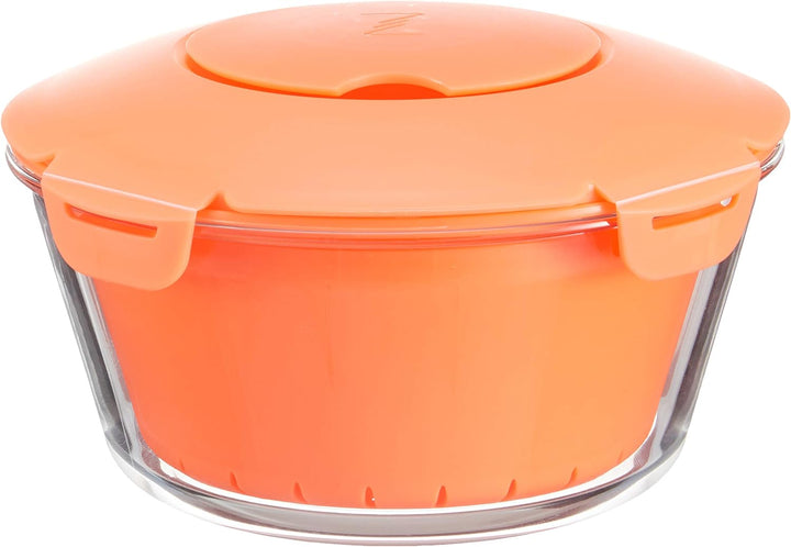 PASABAHCE 4995806 Reiskocher Mikrowelle Zest aus Glas mit Korb aus Kunststoff und Deckel aus rutschf