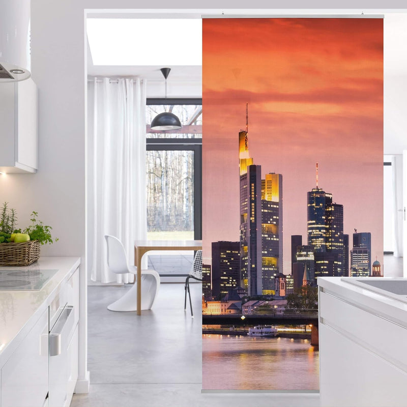 Bilderwelten Raumteiler Frankfurt Skyline 250x120cm inkl. transparenter Halterung, inkl. transparent