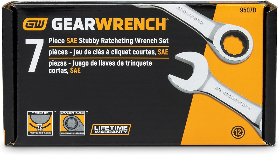 GearWrench Apex Tool Group 89119 10-PC 3/8-Inch Drive Ratcheting Crowfoot Set by 10 Piece 3/8" Dr. R