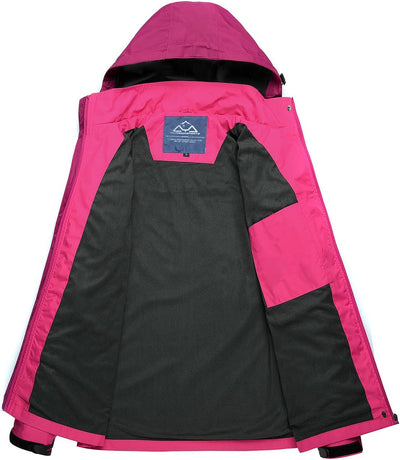 YSENTO Damen Outdoor Wanderjacke Wasserdicht Übergangsjacke Leicht Atmungsaktie Regenjacke Funktions