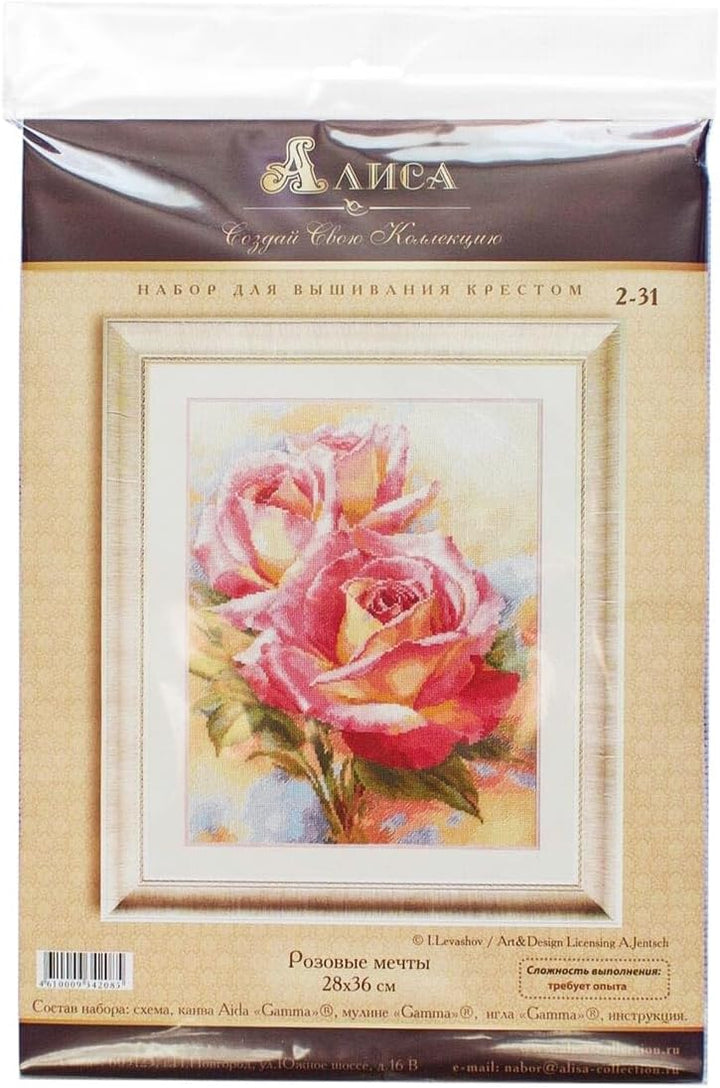 Alisa Borduurpakket Roze Rozen 2-31