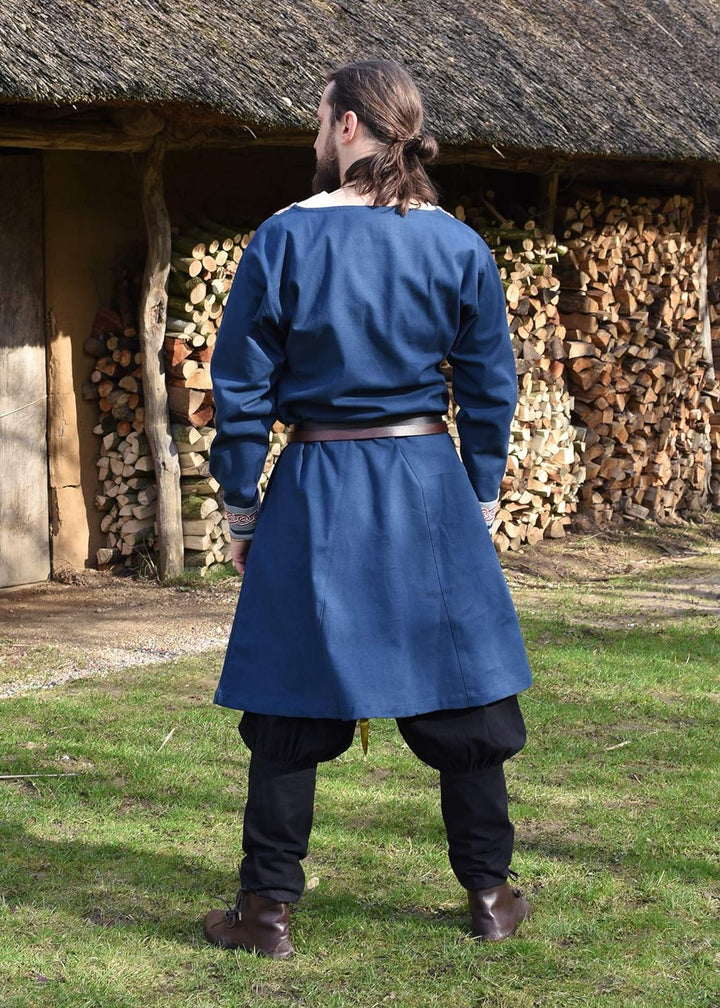 Battle-Merchant Wikinger Tunika mit Stickerei S-XXL - Herren Langarm Männer Mittelalter LARP Kostüm