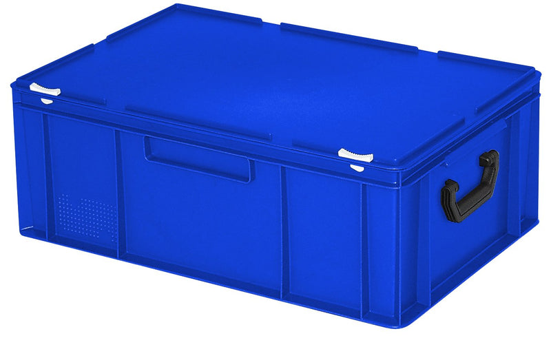 Eurokoffer/Kunststoffkoffer mit 2 Tragegriffen auf den Stirnseiten, LxBxH 600x400x230 mm, blau