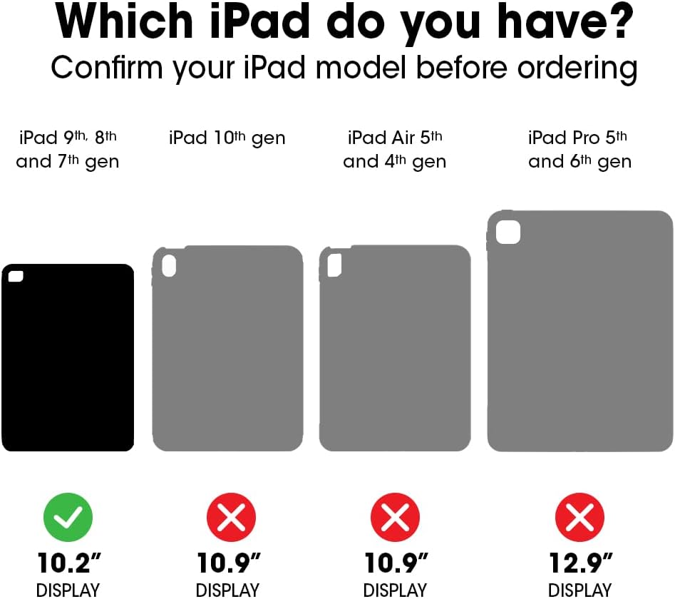 OtterBox Symmetry Folio Hülle für iPad 10,2" (7. gen 2019 / 8. gen 2020 / 9. gen 2021), stossfeste,
