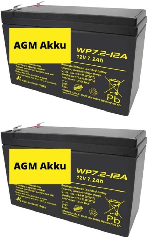 2X Ersatz Akku für 12V 7,2Ah kompatibel Treppenlift Sitzlift Flow 1 2 Minivator 950 2000 Acorn Super