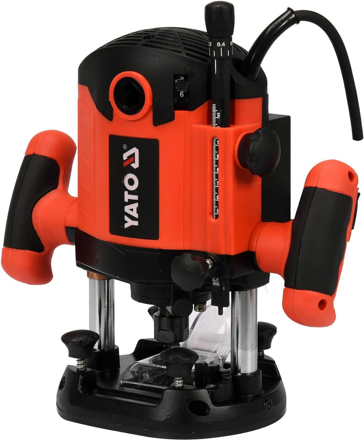 YATO Profi Oberfräse mit 2100 Watt, Ø 8 und 12 mm, Drehzahlregelung, Parallelanschlag, Tiefeneinstel