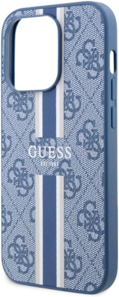 Guess GUHMP14XP4RPSB Hülle für iPhone 14 Pro Max 6.7" Blau hardcase 4G Printed Stripes