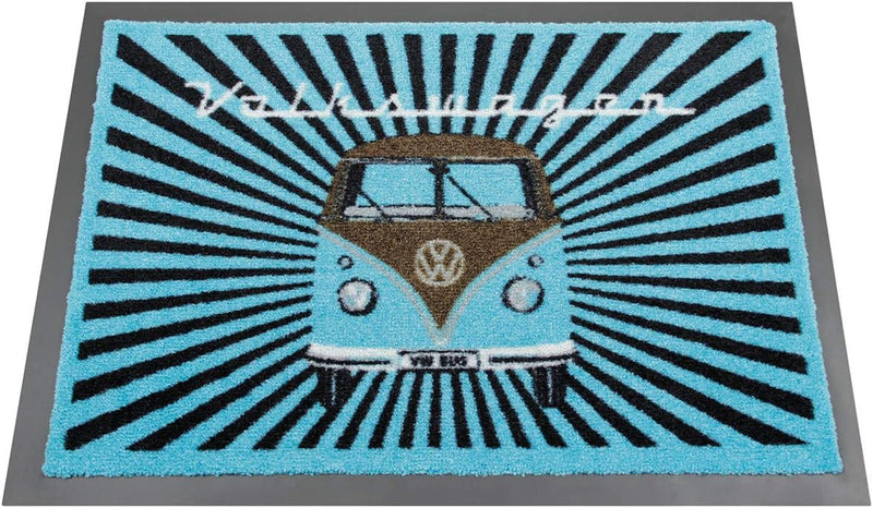 BRISA VW Collection - Volkswagen Fuss-Matte-Tür-Vorleger-Schuh-Schmutzfang-Abstreifer mit T1 Bulli B