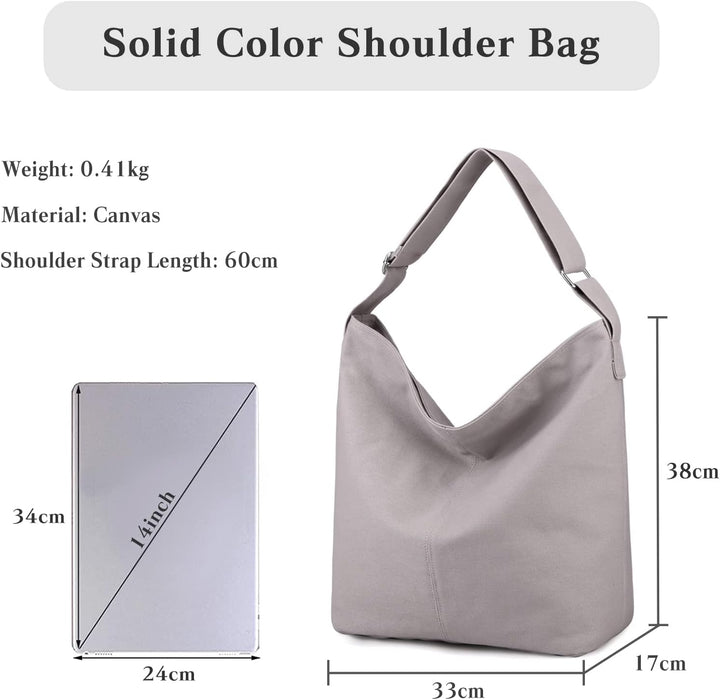 PORRASSO Mädchen Schultertasche Segeltuch Handtasche Damen Tote Bag Shopper Henkeltasche für Schule