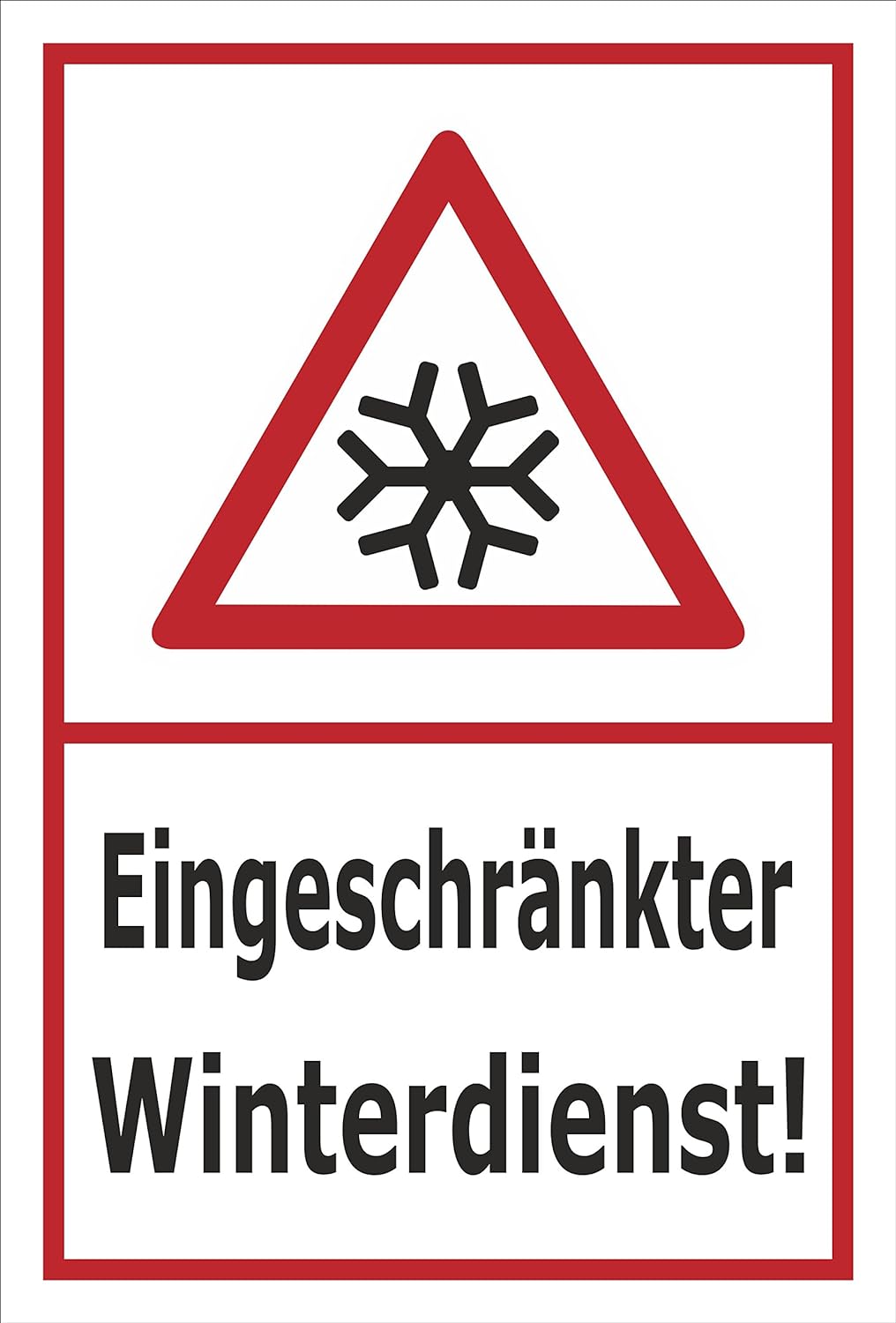 Melis Folienwerkstatt Schild Eingeschränkter Winterdienst - 60x40cm - Bohrlöcher - 3mm Aluverbund –