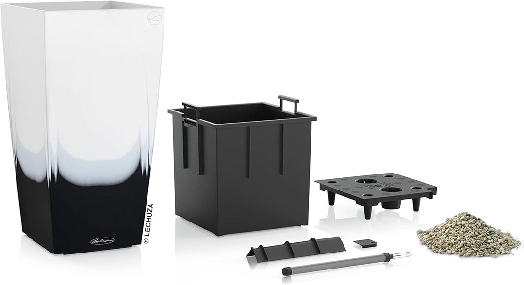 LECHUZA CUBICO Color CAMBIO 30, Inkl. Bewässerungssystem, Herausnehmbarer Pflanzeinsatz, Für Innen-