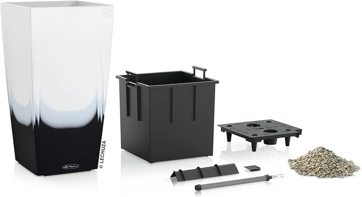 LECHUZA CUBICO Color CAMBIO 30, Inkl. Bewässerungssystem, Herausnehmbarer Pflanzeinsatz, Für Innen-