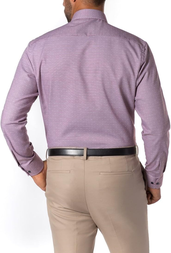 ETERNA Modern Fit Hemd Langarm New Kent Kragen Muster beere Grösse 40