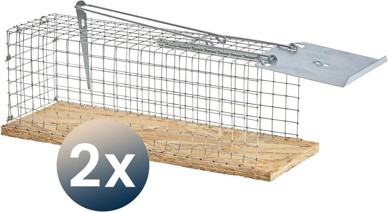 ARTECSIS 2 Lebendfallen für Ratten 29x12x12cm aus OSB-Holz und verzinktem Stahl/Effektiv., 2