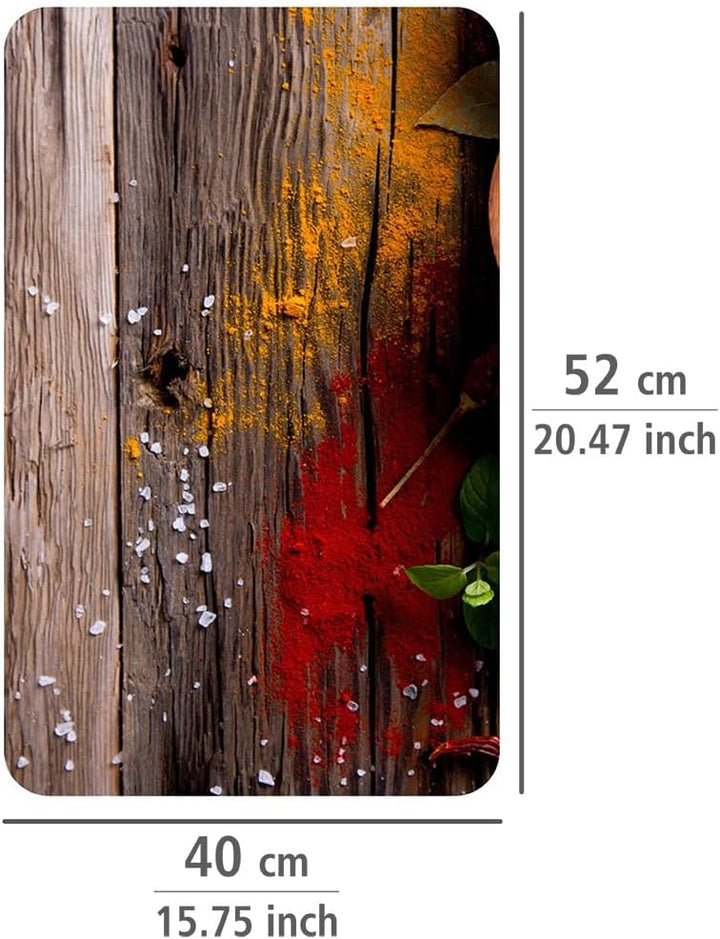 WENKO Glasabdeckplatten Universal XL, 2er Set Herdabdeckplatten mit Gewürz-Motiv aus gehärtetem Glas