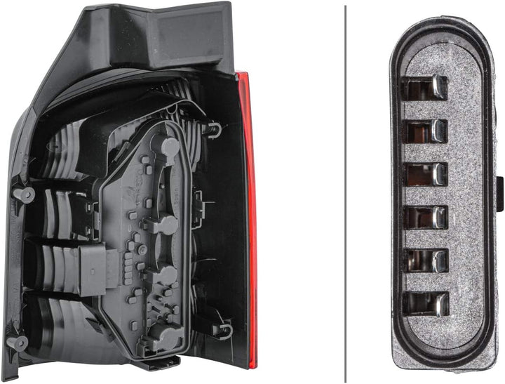 HELLA 2SK 008 579-111 Heckleuchte - Glühlampe - gelb/glasklar/rot - links - für u.a. VW T5 Box (7Ha,