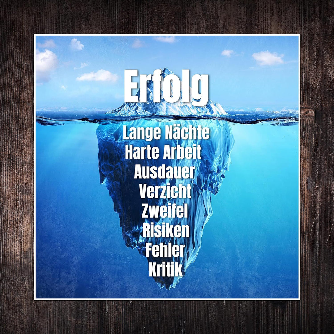 wandmotiv24 Poster als Wanddeko, Grösse 50x50cm, Erfolg Eisberg, Arktis, Arbeit, Moderne Wanddeko, W