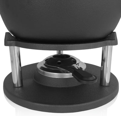 BBQ-Toro Gusseisen Fondue Set für 6 Personen | 2 Liter | Fondueset 9 teilig mit Brenner und Gabeln |