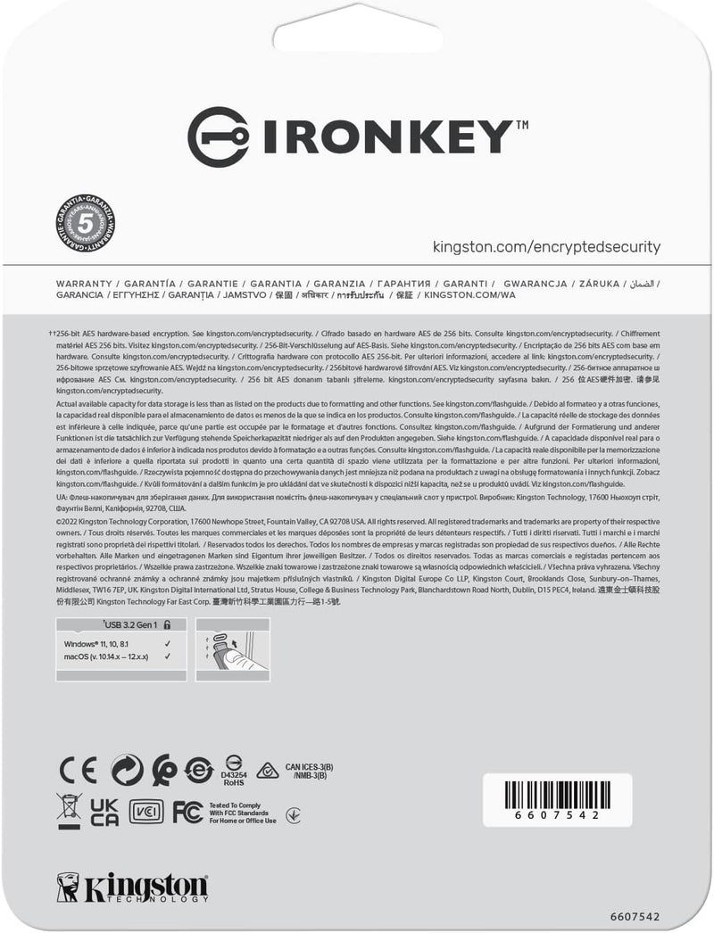 Kingston IronKey Vault Privacy 50 FIPS 197 Typ-C -zertifizierter und mit XTS-AES 256-Bit verschlüsse