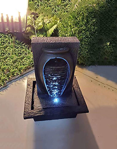 Zimmerbrunnen Tischbrunnen mit LED Beleuchtung Springbrunnen Raumbefeuchter Brunnen Geschenk (21x19x