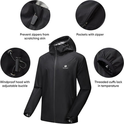 HOTSUIT Schwitzanzug herren Herren-Sauna-Trainingsanzug,Sauna-Reissverschluss, Fitness schwitzjacke