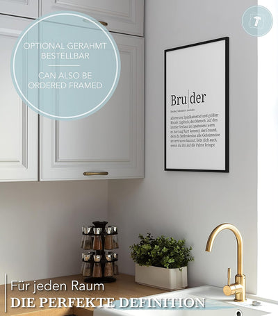 Papierschmiede® Definition: Bruder, DIN A1 (59x84 cm), XXL Poster für Wohnzimmer, Schlafzimmer, Küch