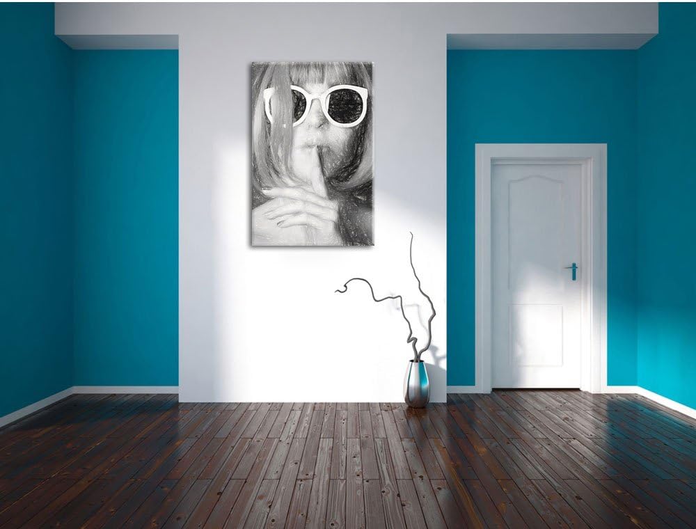 Pixxprint Frau mit Haaren als Leinwandbild/Grösse: 100x70 cm/Wandbild/Kunstdruck/fertig bespannt, 10