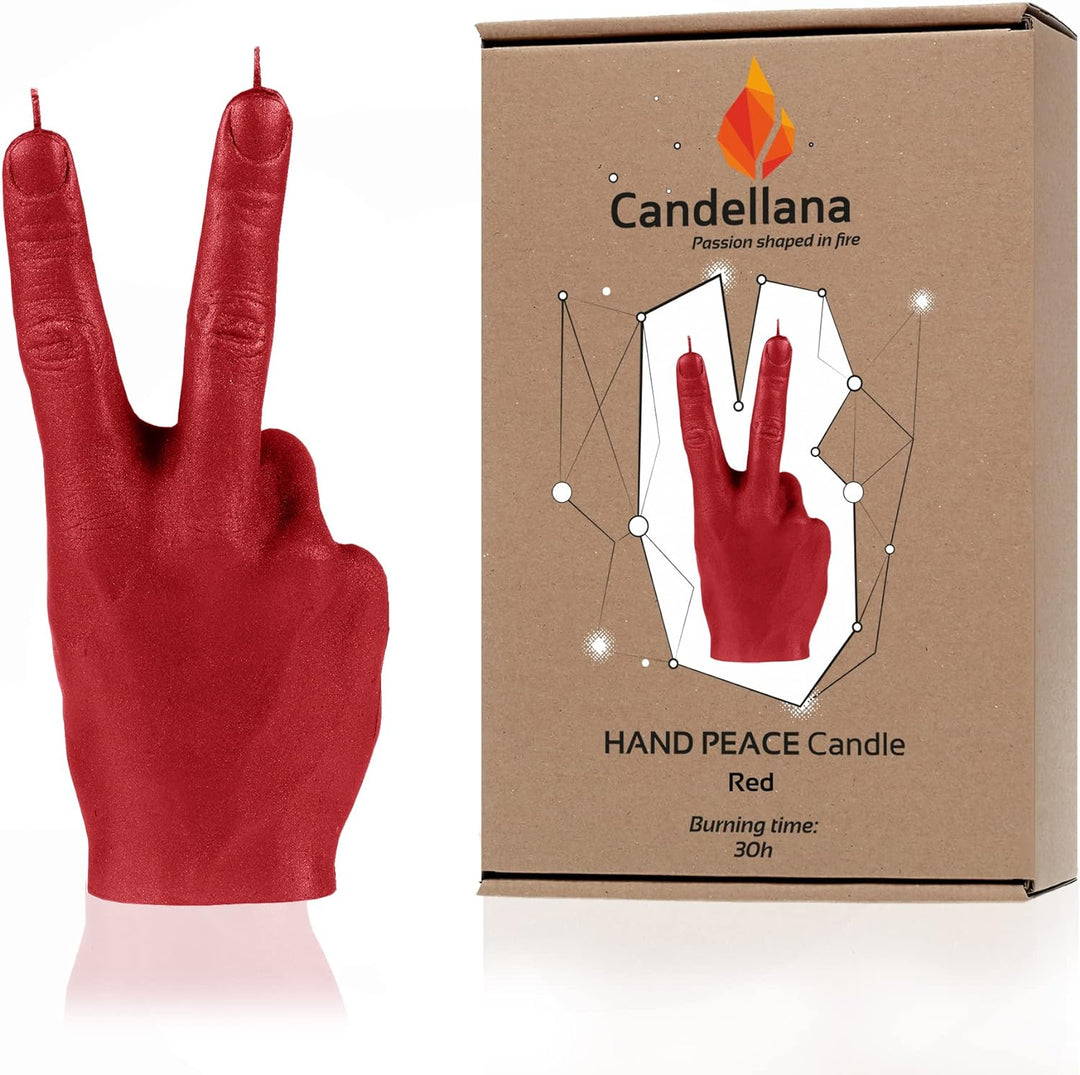 Candellana Hand PEACE Kerze - Hand Figur - Coole Deko - Gothic Deko - Grunge Deko Kerze - Heavy Meta